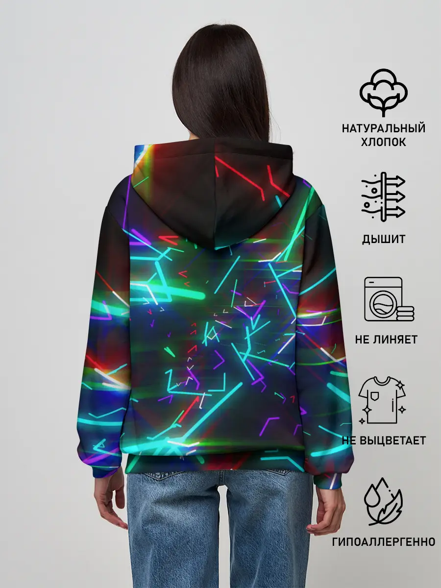 Женское худи / Неоновая ведьма с волком