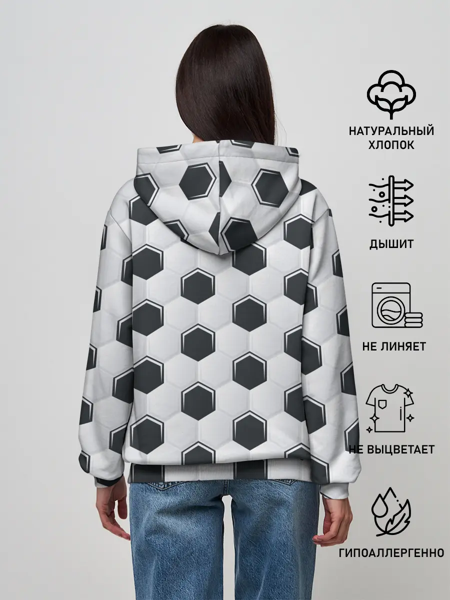 Женское худи / Текстура футбольного мяча