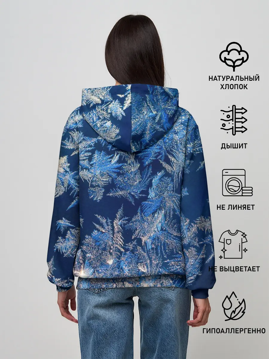 Женское худи / Снежинки макро snowflakes macro