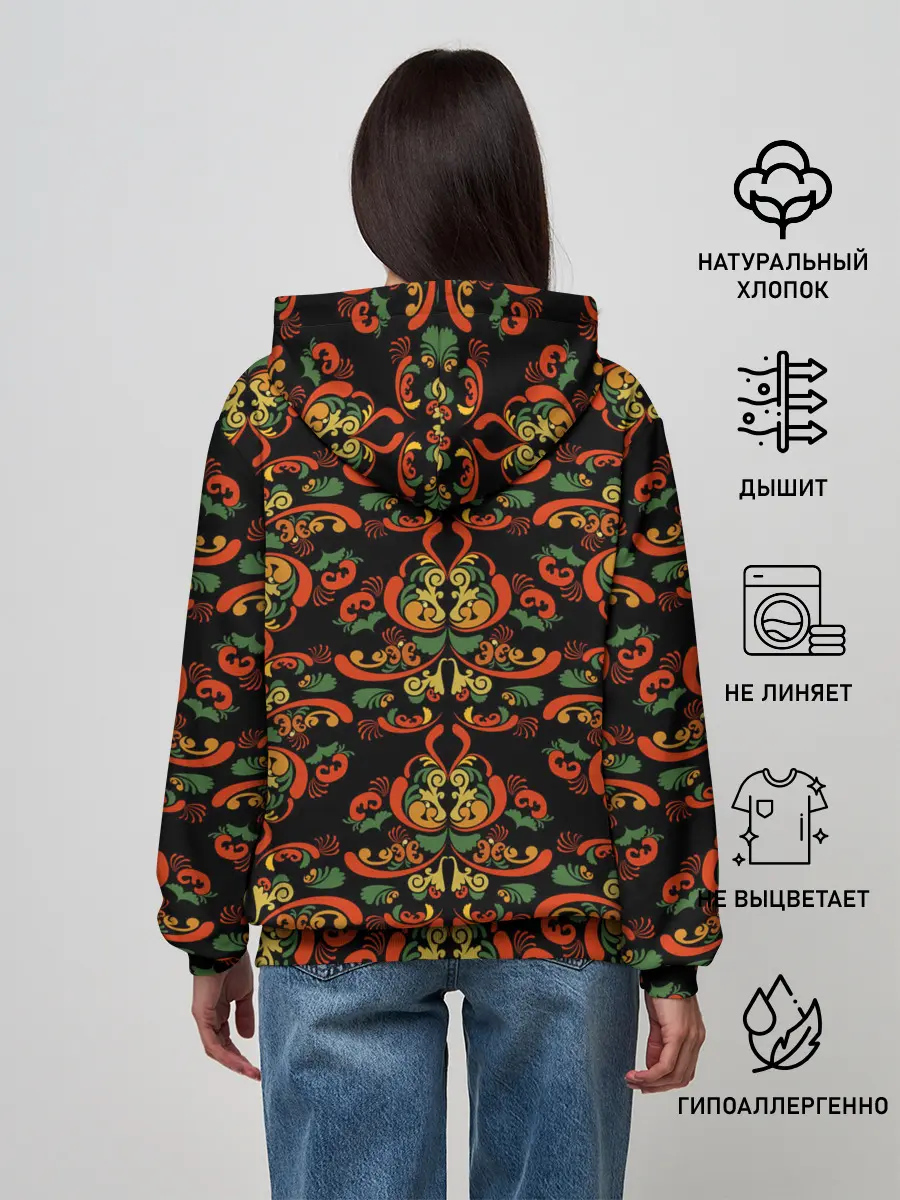 Женское худи / Хохломские узоры II