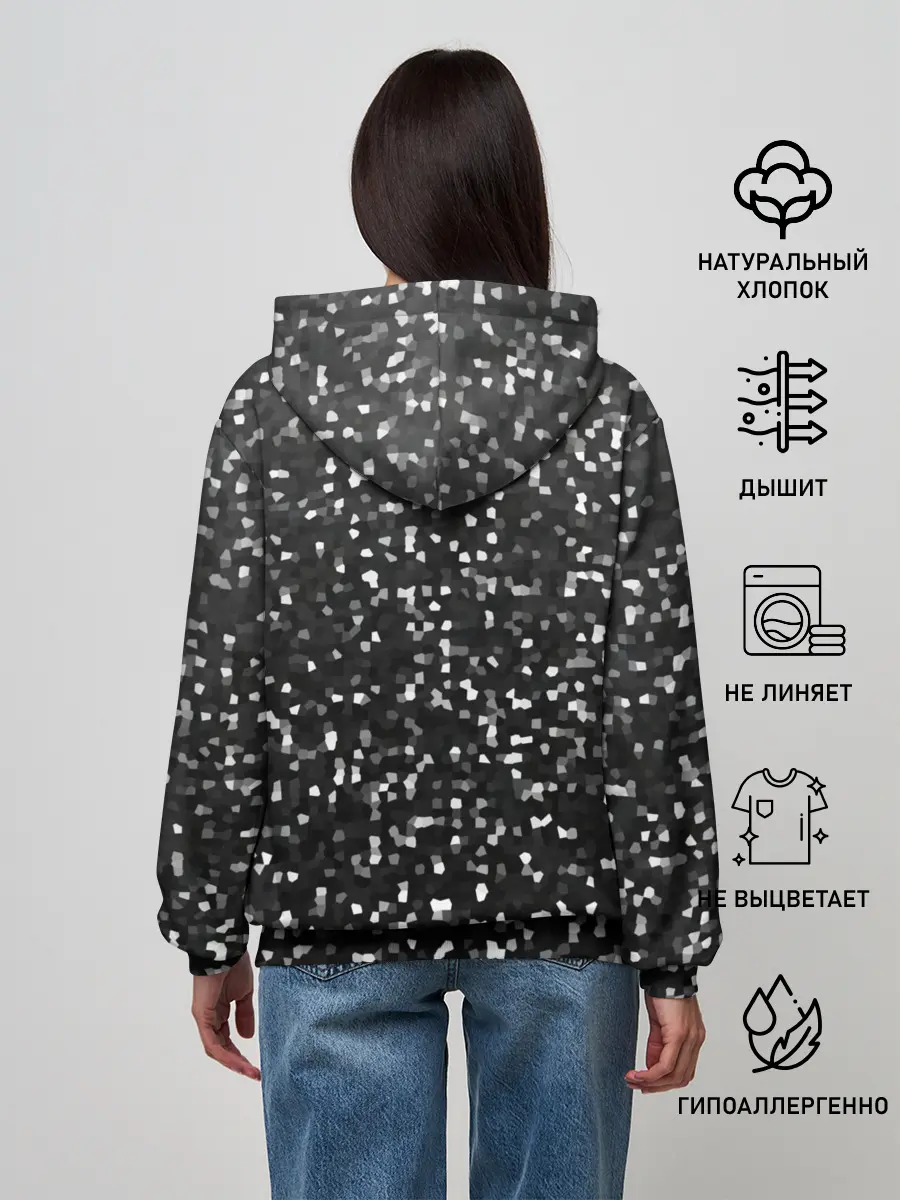 Женское худи / ЧБ мозаика