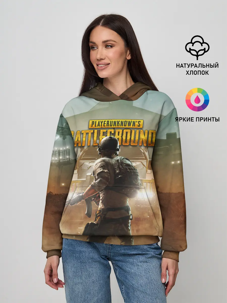 Женское худи / PUBG СОЛДАТ В ШЛЕМЕ | ПАБГ