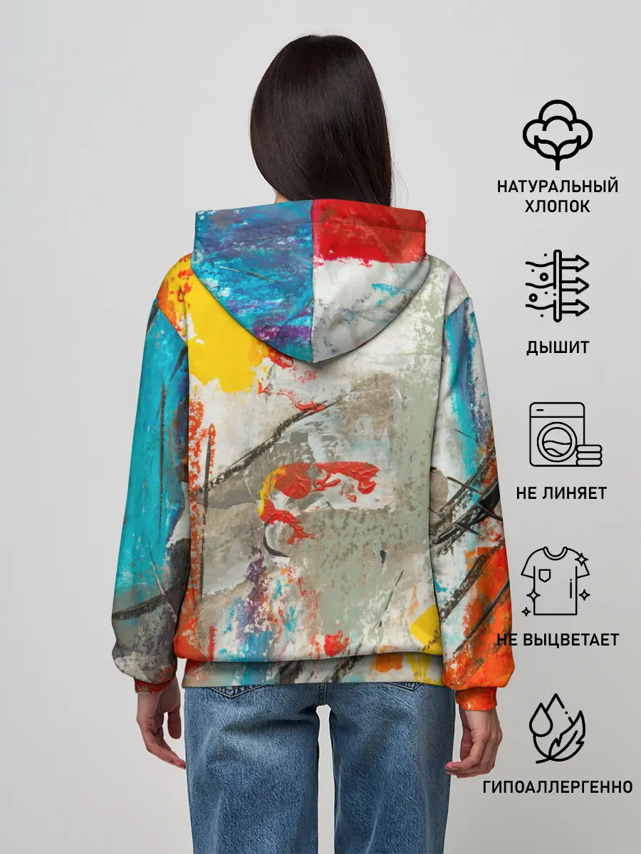 Женское худи / Буйство красок 3D