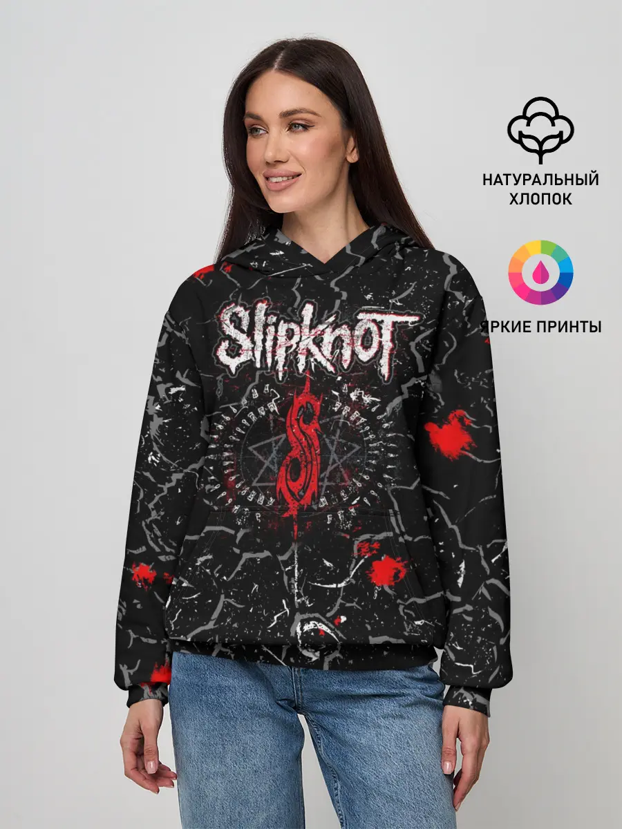 Женское худи / Slipknot Rock | Слипкнот Музыка Рок Гранж