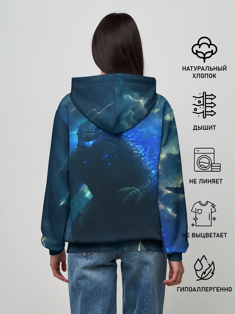 Женское худи / ГОДЗИЛЛА В МОРЕ
