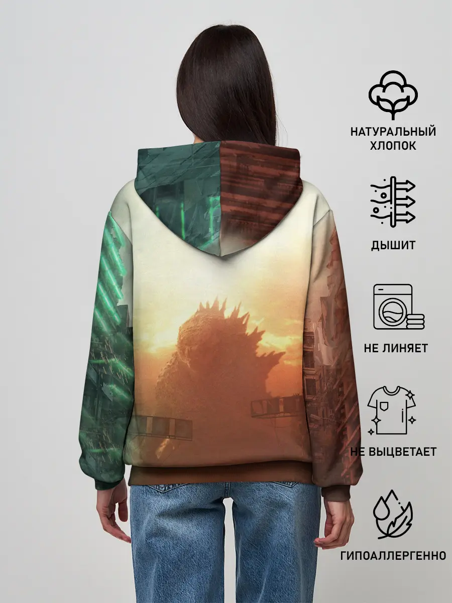 Женское худи / ГОДЗИЛЛА РАЗРУШАЕТ ГОРОД