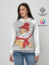 Женское худи / Тигр в красной шапке