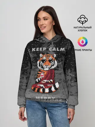 Женское худи / Keep calm and Merry Christmas