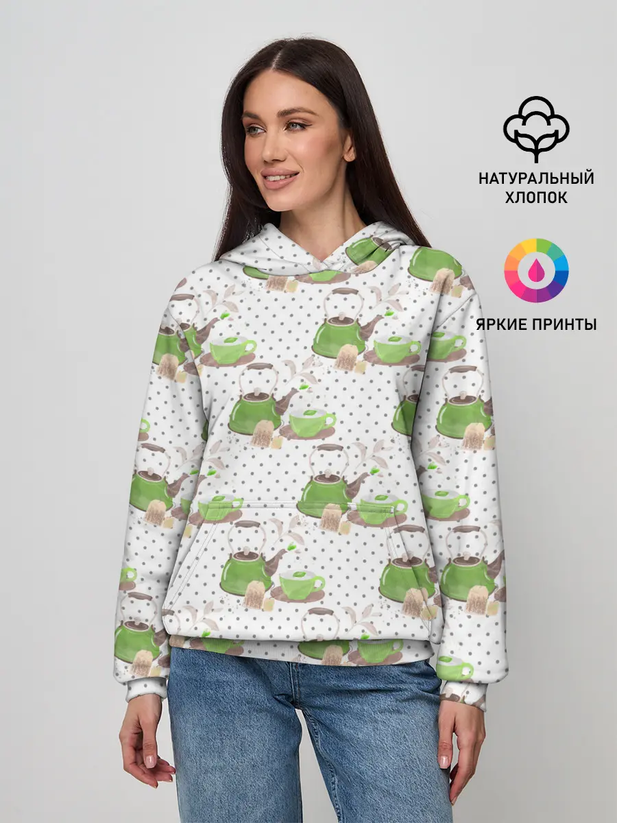 Женское худи / Зеленый чай
