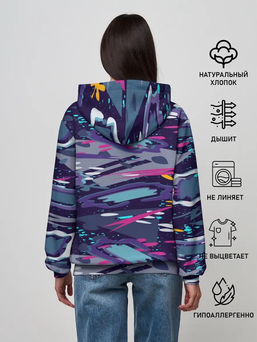 Женское худи / Космический абстрактный паттерн