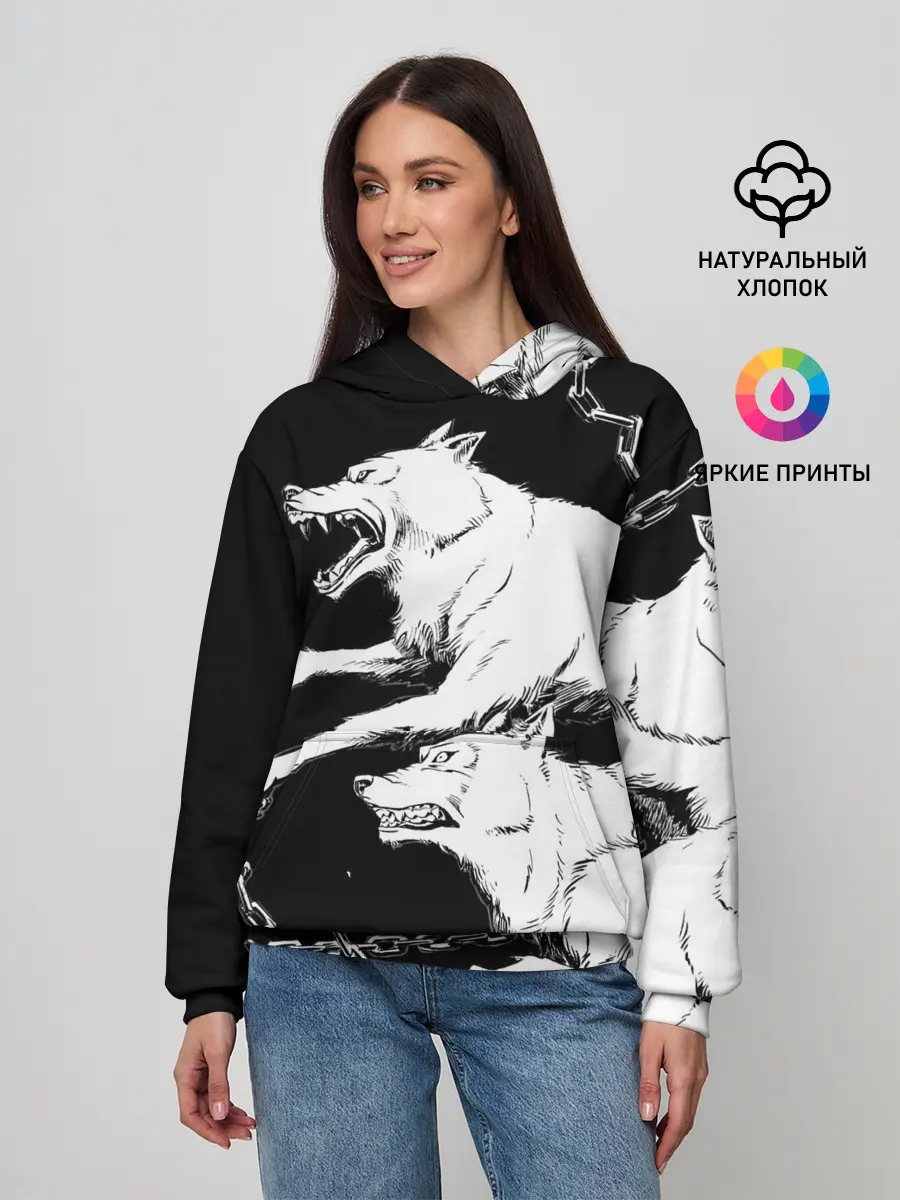 Женское худи / Белые волки