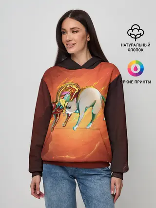 Женское худи / Cat 50/50