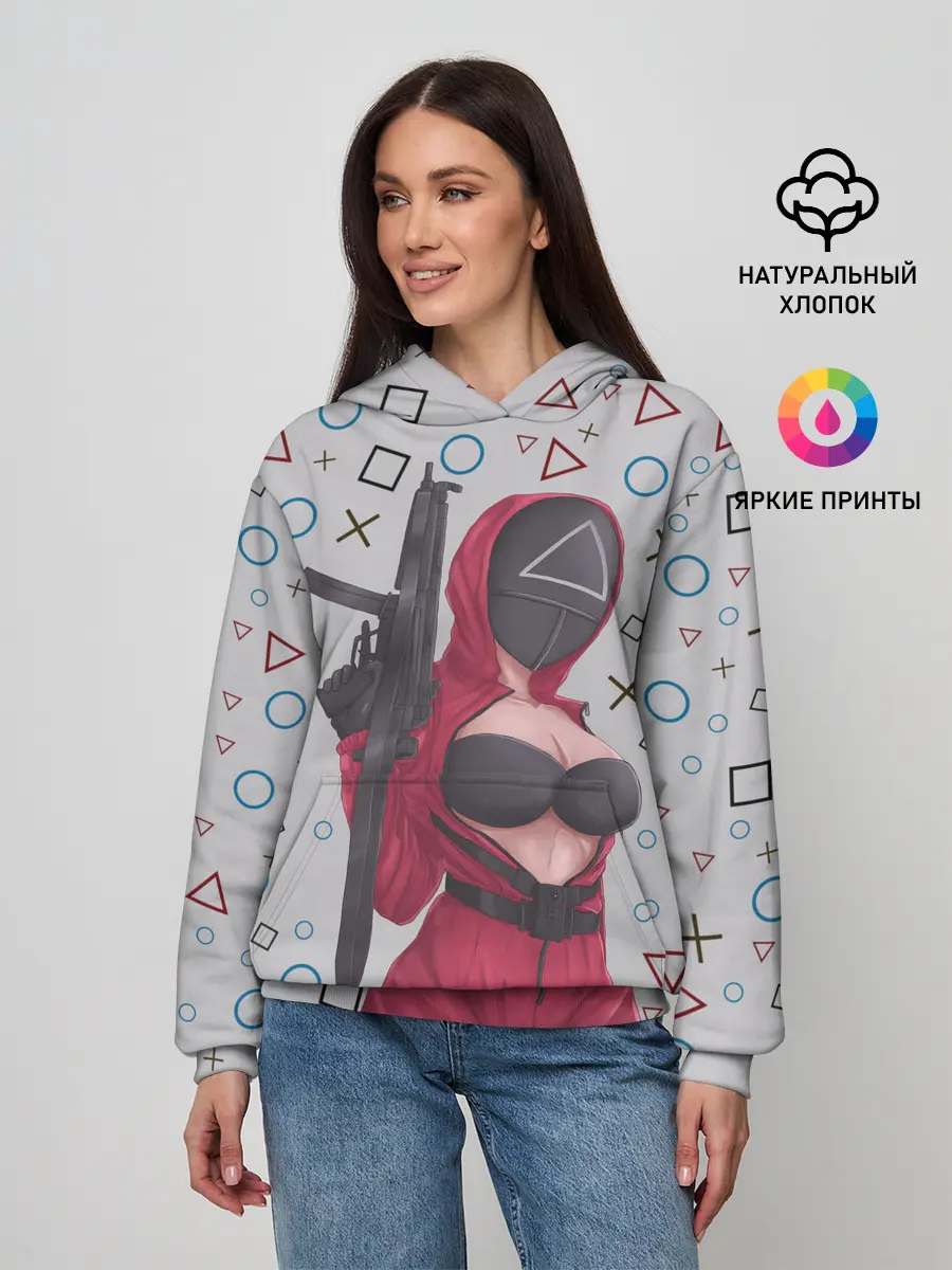 Женское худи / ОПАСНЫЙ ТРЕУГОЛЬНИК | ИГРА В КАЛЬМАРА