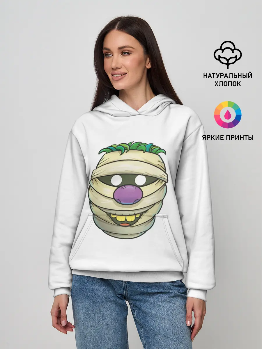 Женское худи / улыбающейся голова мумии