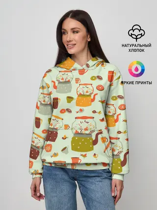 Женское худи / осенние чаепитие