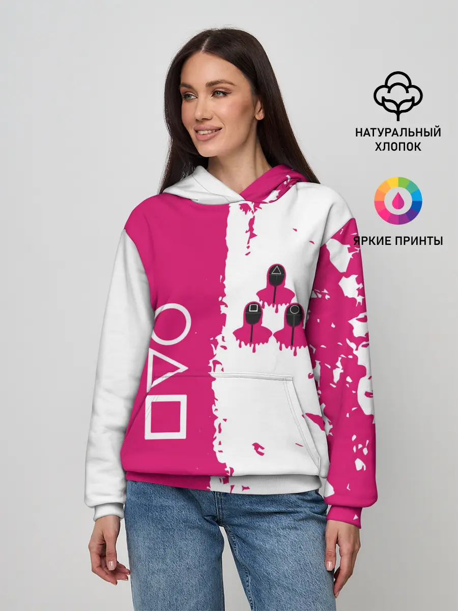 Женское худи / Игра в кальмара геометрические фигуры