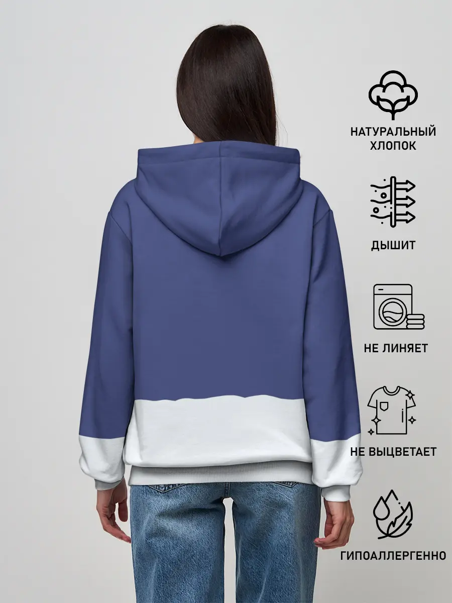 Женское худи / Санта в трубе с Оленем