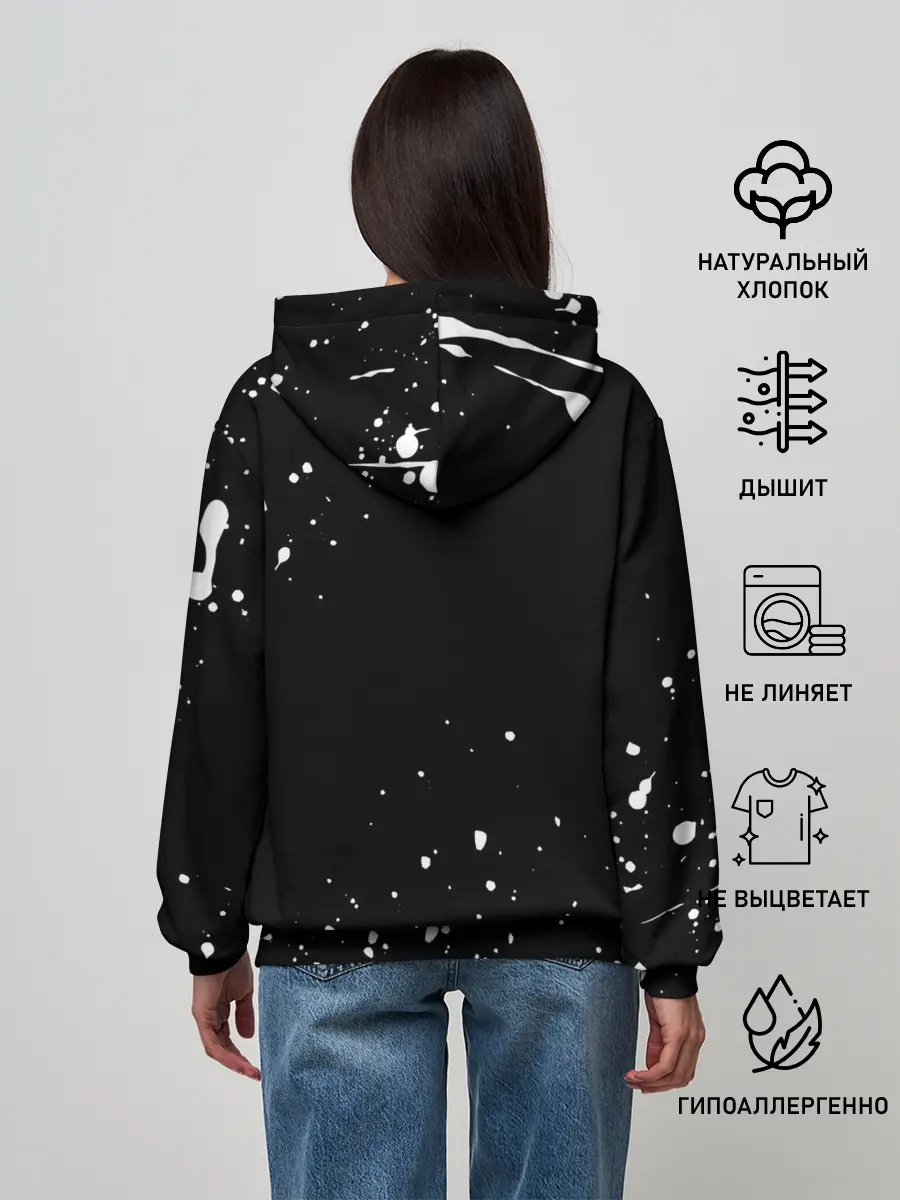 Женское худи / ONE PIECE | ВАН ПИС ЧЕРЕП БРЫЗГИ КРАСОК