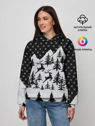 Женское худи / Северные Олени в Горах