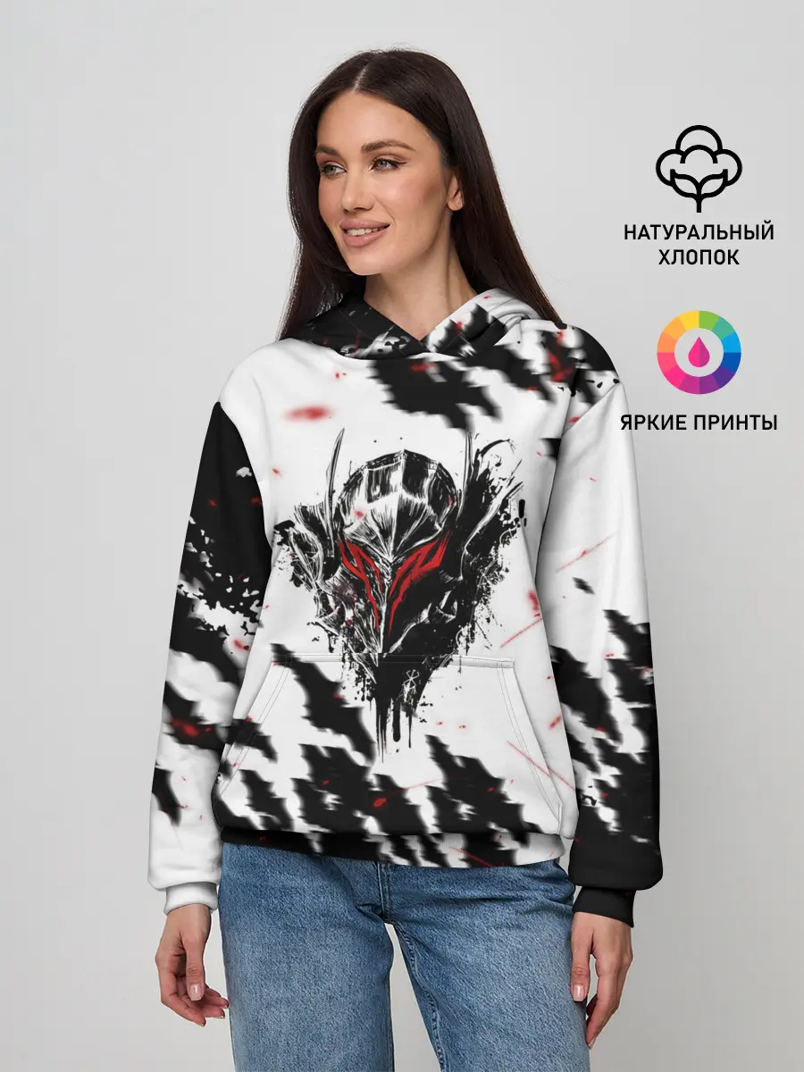 Женское худи / Берсерк маска с красными глазами