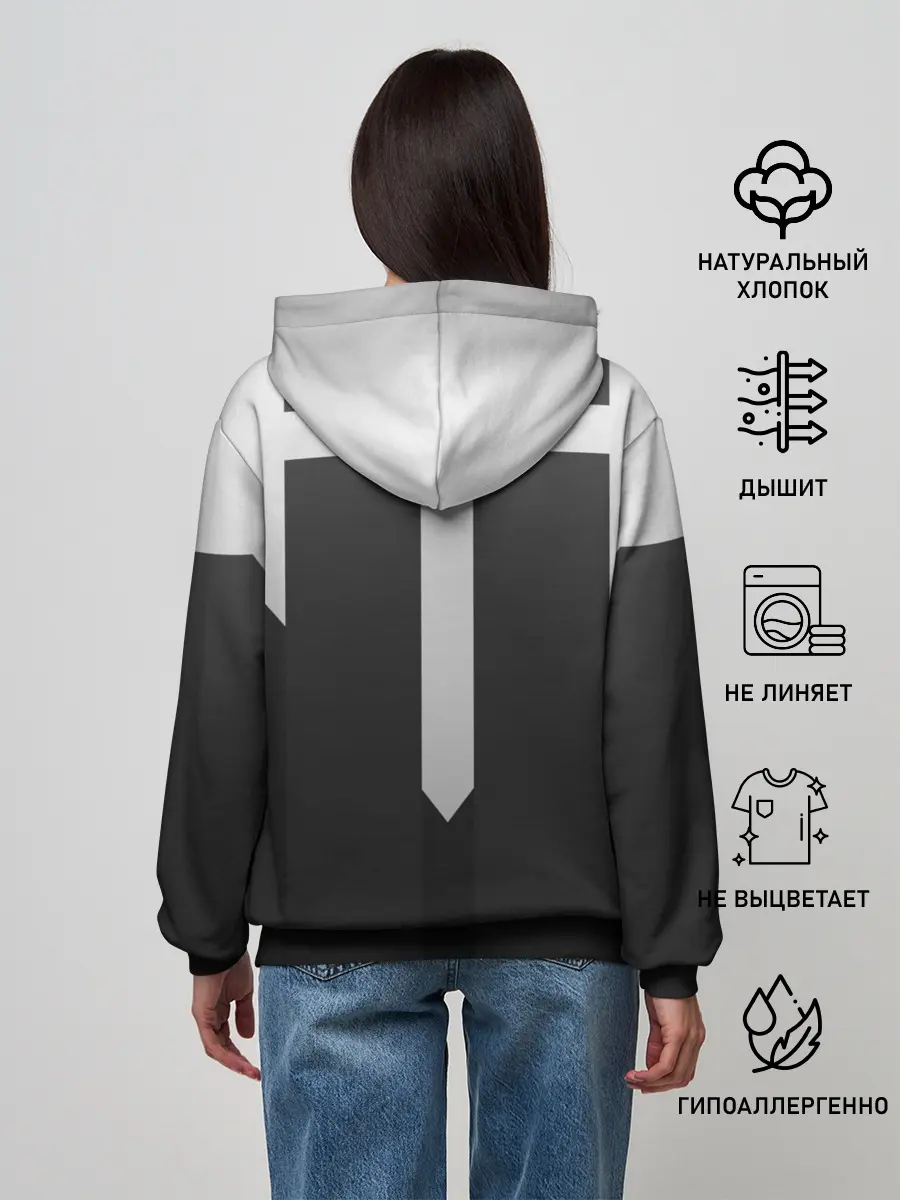 Женское худи / футуристический вектор