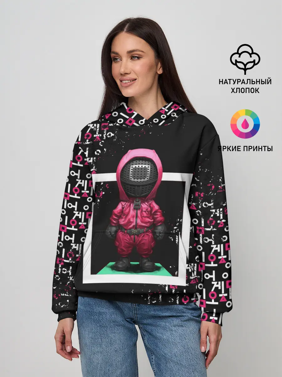 Женское худи / ИГРА В КАЛЬМАРА | SQUID GAME СТРАЖ