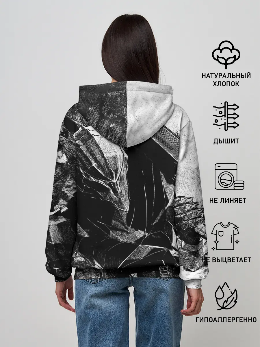 Женское худи / BERSERK Ч/Б | БЕРСЕРК