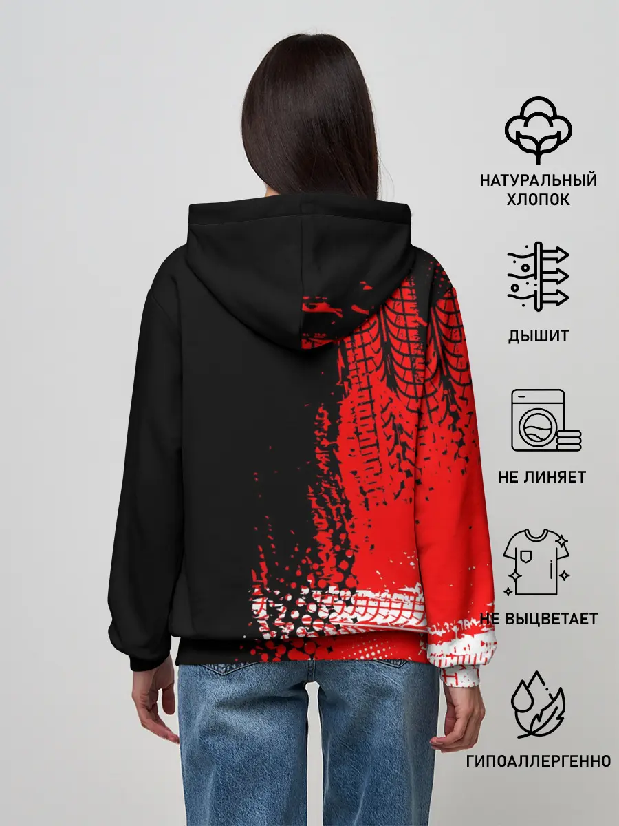 Женское худи / Тойота Тундра следы шин