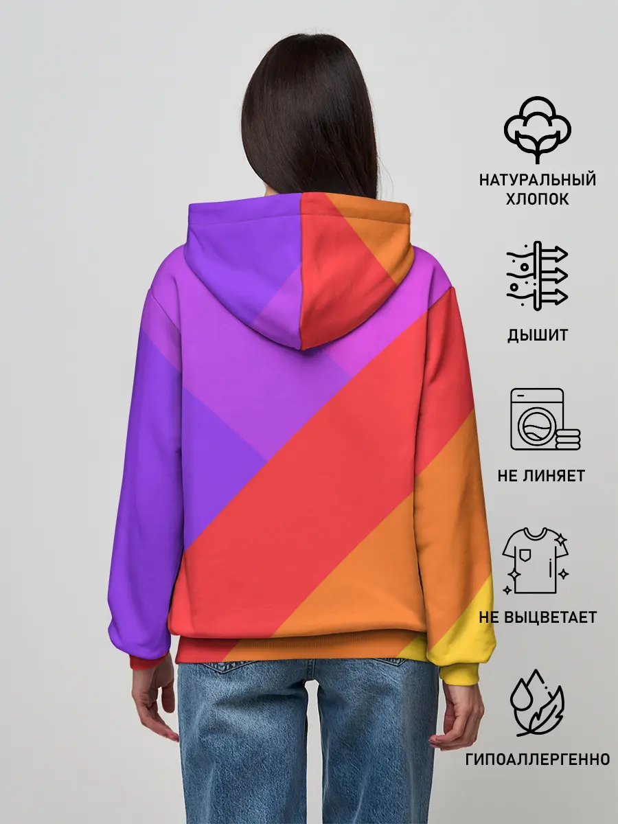 Женское худи / РАДУЖНАЯ ГЕОМЕТРИЯ / RAINBOW GEOMETRY