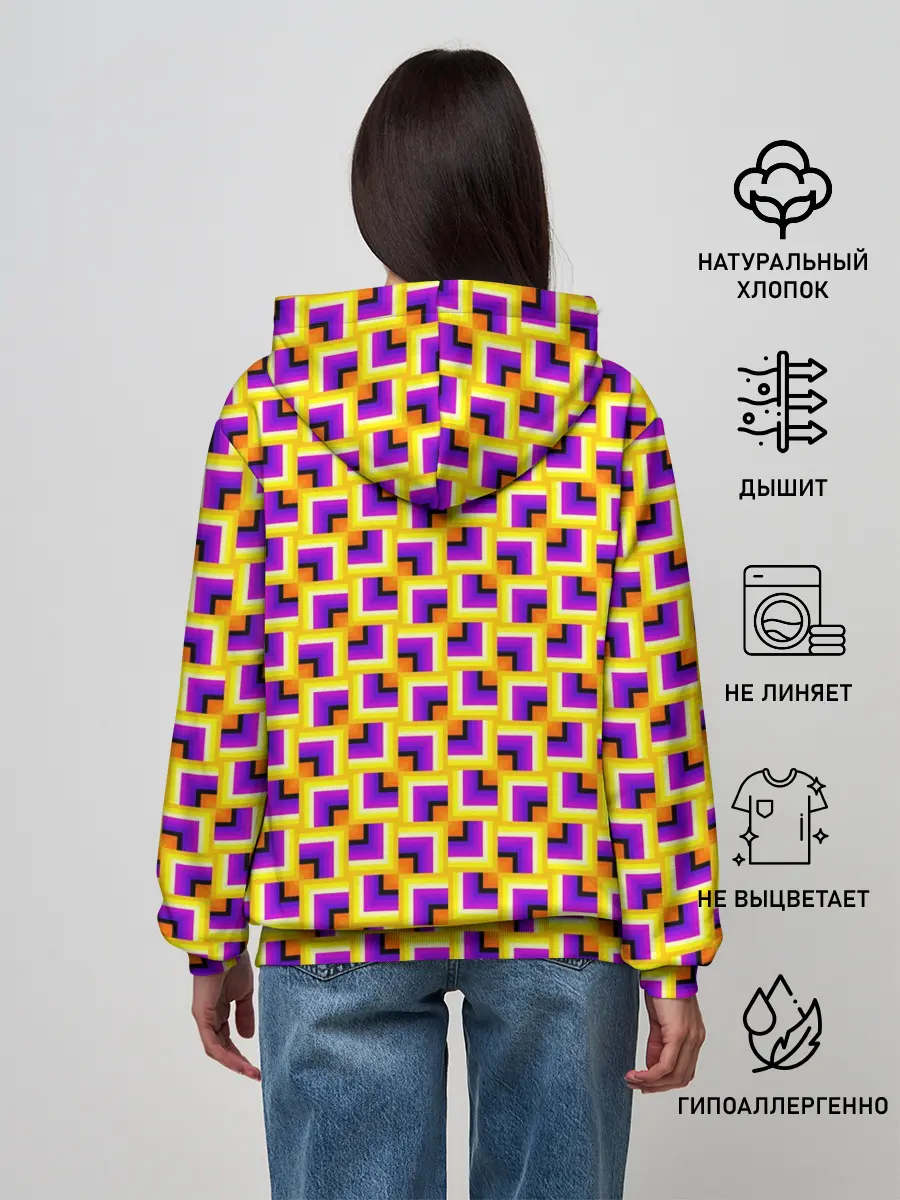 Женское худи / Фон с квадратами