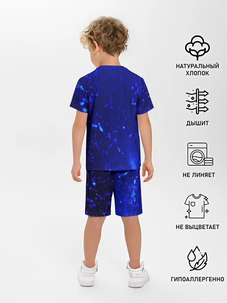 Детская пижама с шортами / Котик под Дождем