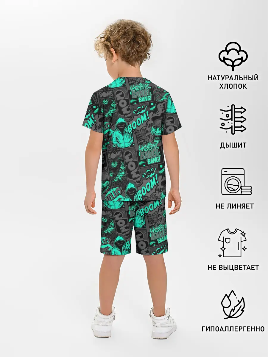 Детская пижама с шортами / Comics Style