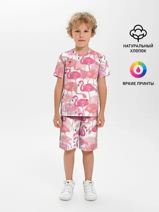 Детская пижама с шортами / Фламинго