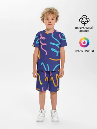 Детская пижама с шортами / Одноцветная ячейка