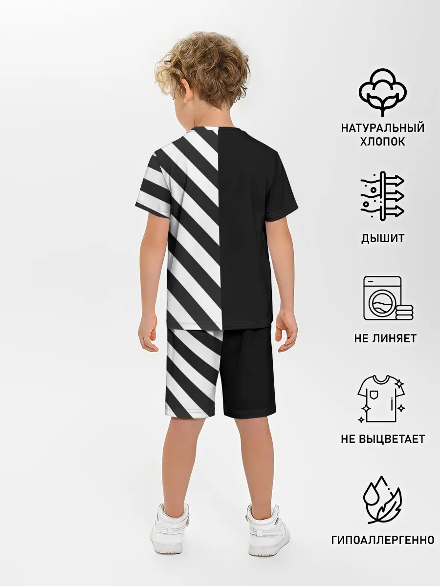 Детская пижама с шортами / Черно-Белые Полосы
