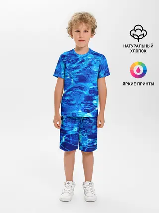 Детская пижама с шортами / Голубая Вода