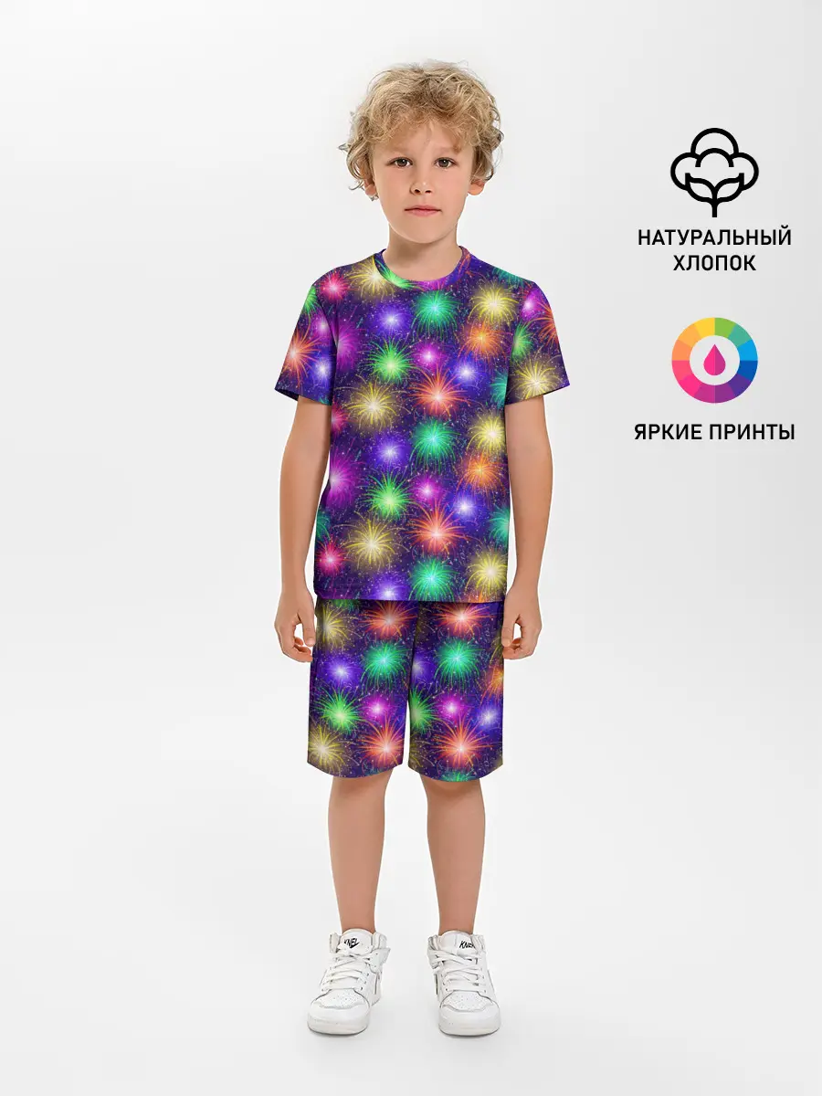Детская пижама с шортами / Фейерверк