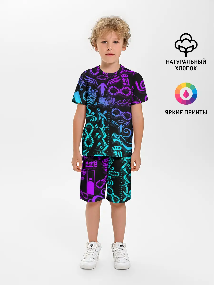 Детская пижама с шортами / ТАТУ ТОКЙСКИЕ МСТИТЕЛИ НЕОН |