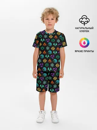 Детская пижама с шортами / GENSHIN IMPACT ЭМБЛЕМЫ / ГЕНШИН ИМПАКТ
