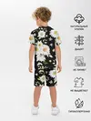 Детская пижама с шортами / Ромашки на черном фоне