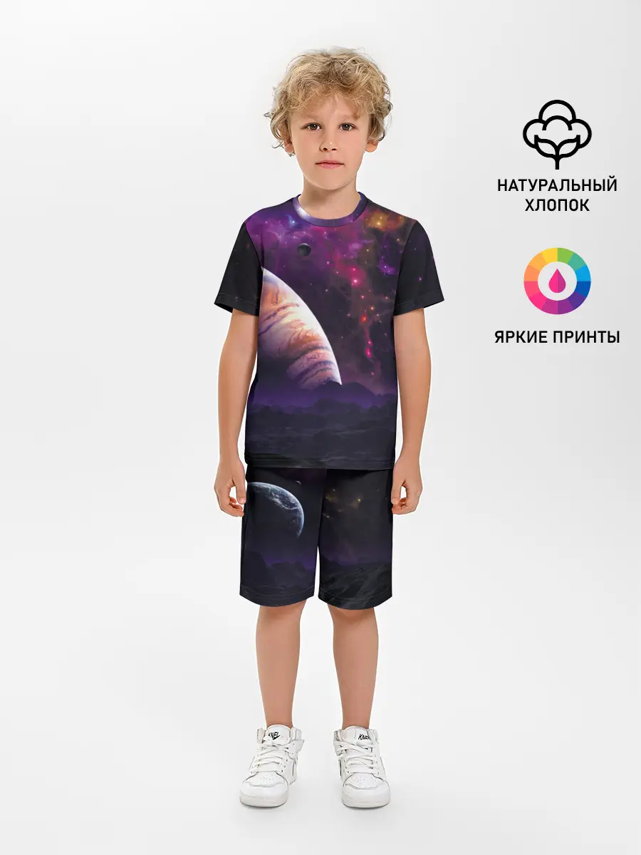 Детская пижама с шортами / Космос