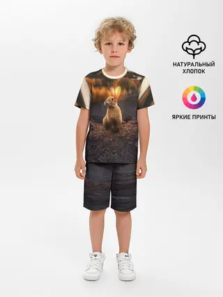 Детская пижама с шортами / Солнечный зайчик