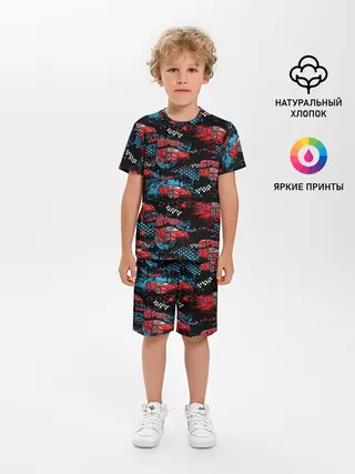 Детская пижама с шортами / Гоночная машинка