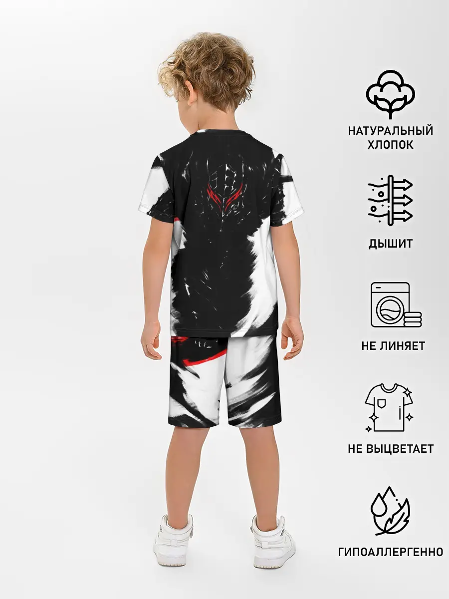 Детская пижама с шортами / БЕРСЕРК ч/б