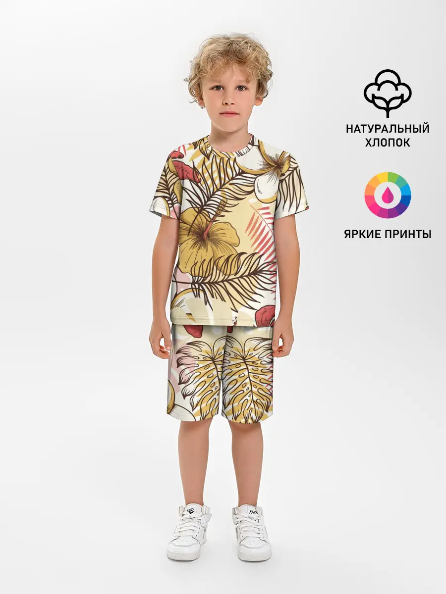 Детская пижама с шортами / Тропики