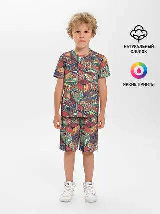 Детская пижама с шортами / Психоделика