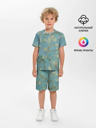 Детская пижама с шортами / Ван Гог Цветущие ветки миндаля