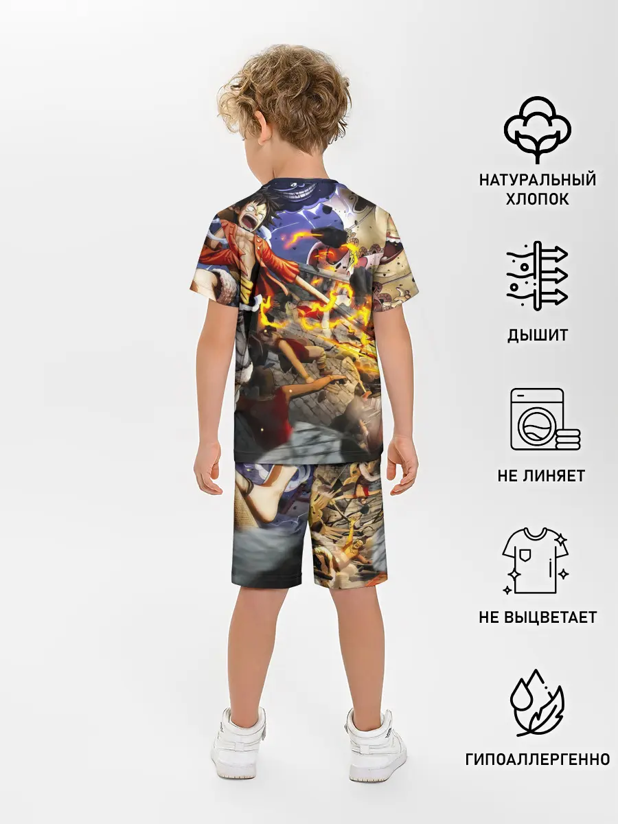 Детская пижама с шортами / Экшен One Piece. Большой куш