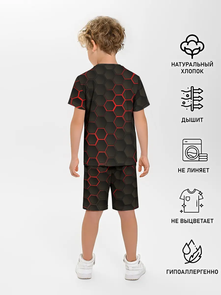 Детская пижама с шортами / 3D СОТЫ