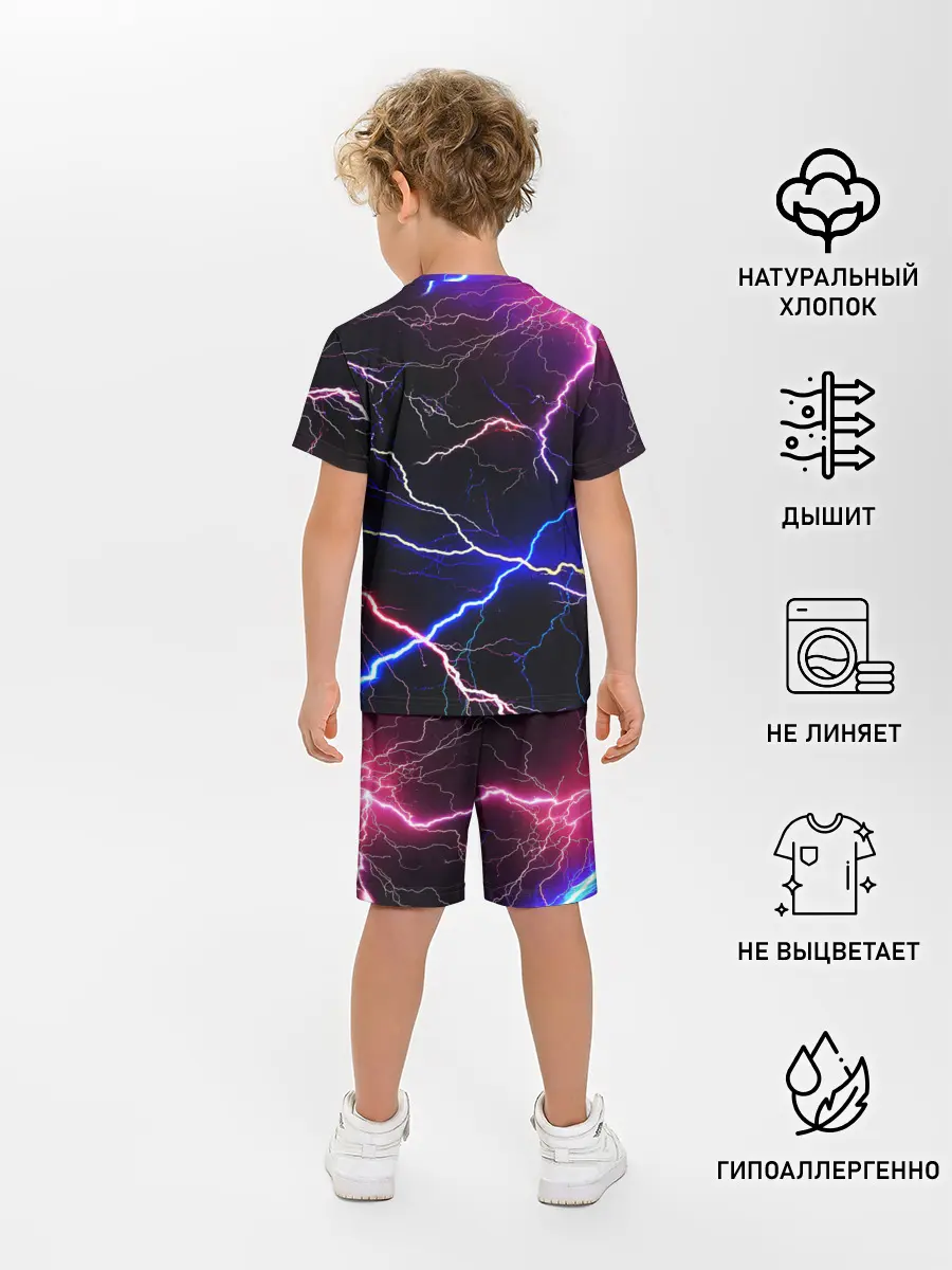 Детская пижама с шортами / НЕОНОВЫЕ МОЛНИИ